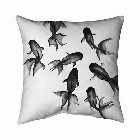 BEGIN HOME DECOR 20 x 20 in. Small Black Fishes-Double Sided Print Indoor Pillow 5541-2020-AN401-1
